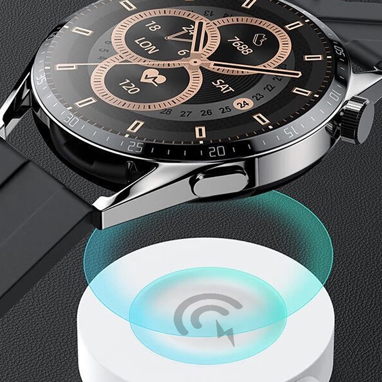 Trådlös laddare Dudao A12H för Huawei Watch Series, USB-A, Vit