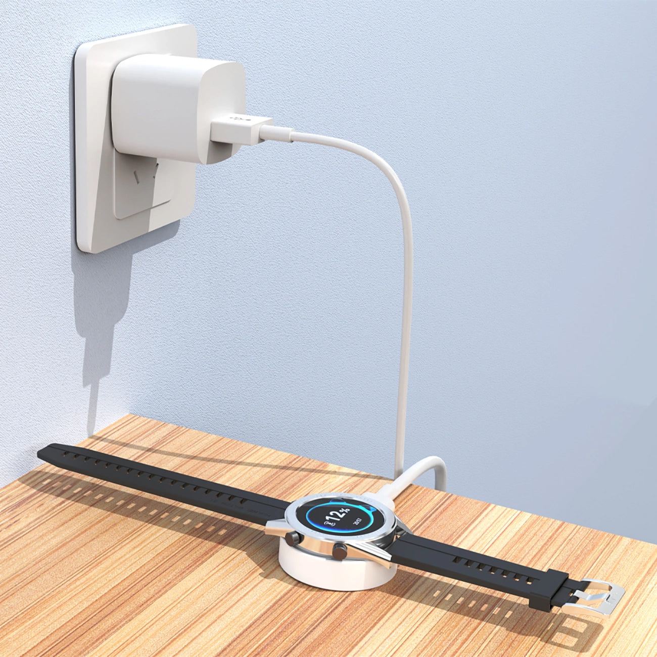 Trådlös laddare Dudao A12H för Huawei Watch Series, USB-A, Vit