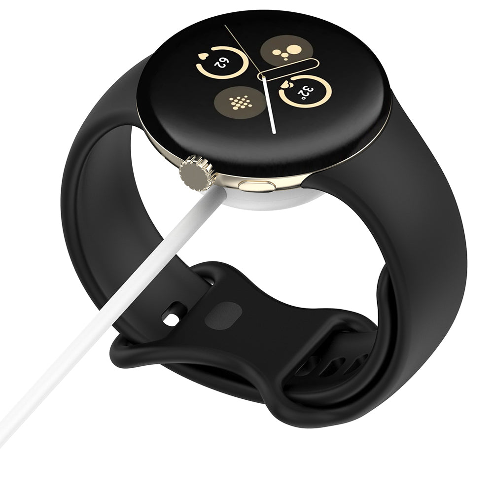 Techsuit THC5 laddningskabel för Google Pixel Watch 3 45mm / Watch 3 41mm, USB-A, Vit