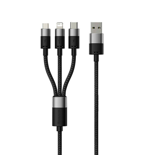USB-A - Lightning / microUSB / USB-C Baseus StarSpeed 3in1 laddningskabel, 20W, 0.6m, Svart P10319900111-00