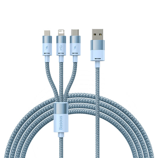 USB-A - Lightning / microUSB / USB-C Baseus StarSpeed 3in1 laddningskabel, 20W, 1.2m, Blå CAXS000017