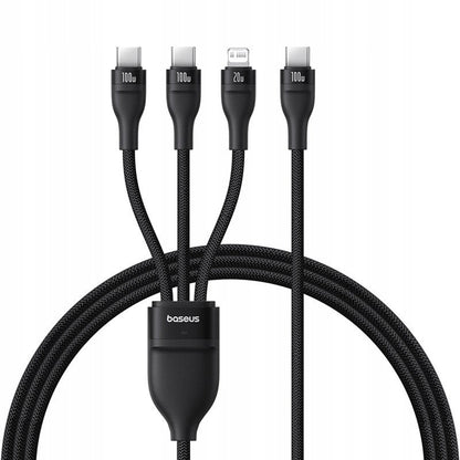 USB-C - Lightning laddningskabel / 2 x USB-C Baseus Flash Series III 3in1, 100W, 1.5m, Svart P10377502111-00