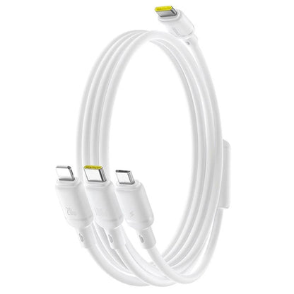 USB-C - Lightning / microUSB / USB-C Baseus Silky 3in1 laddningskabel, 100W, 1.5m, Vit P10377706213-00