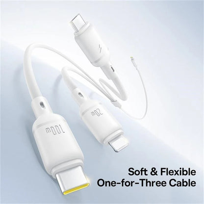 USB-C - Lightning / microUSB / USB-C Baseus Silky 3in1 laddningskabel, 100W, 1.5m, Vit P10377706213-00