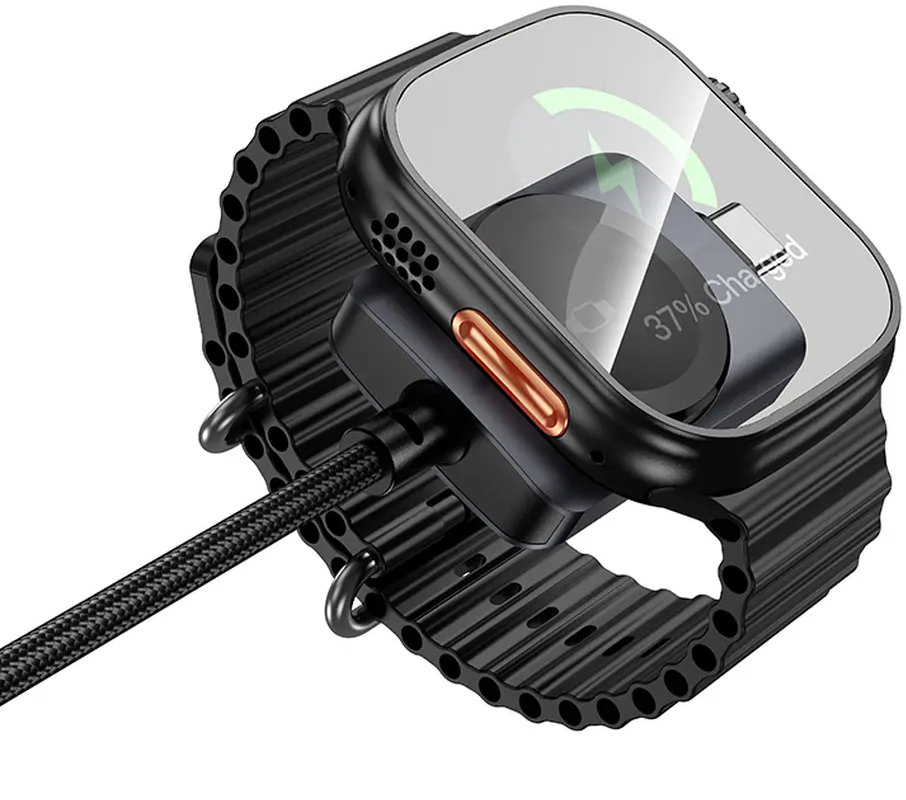 USB-C-laddningskabel - USB-C HOCO CW66 2in1, 100W, 1,2m, Svart