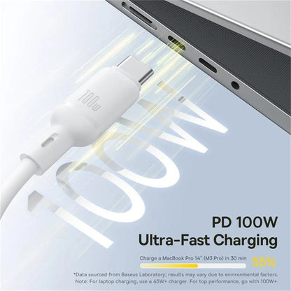 USB-C - Lightning / microUSB / USB-C Baseus Silky 3in1 laddningskabel, 100W, 1.5m, Vit P10377706213-00