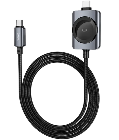 USB-C-laddningskabel - USB-C HOCO CW66 2in1, 100W, 1,2m, Svart
