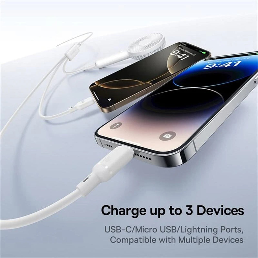 USB-C - Lightning / microUSB / USB-C Baseus Silky 3in1 laddningskabel, 100W, 1.5m, Vit P10377706213-00