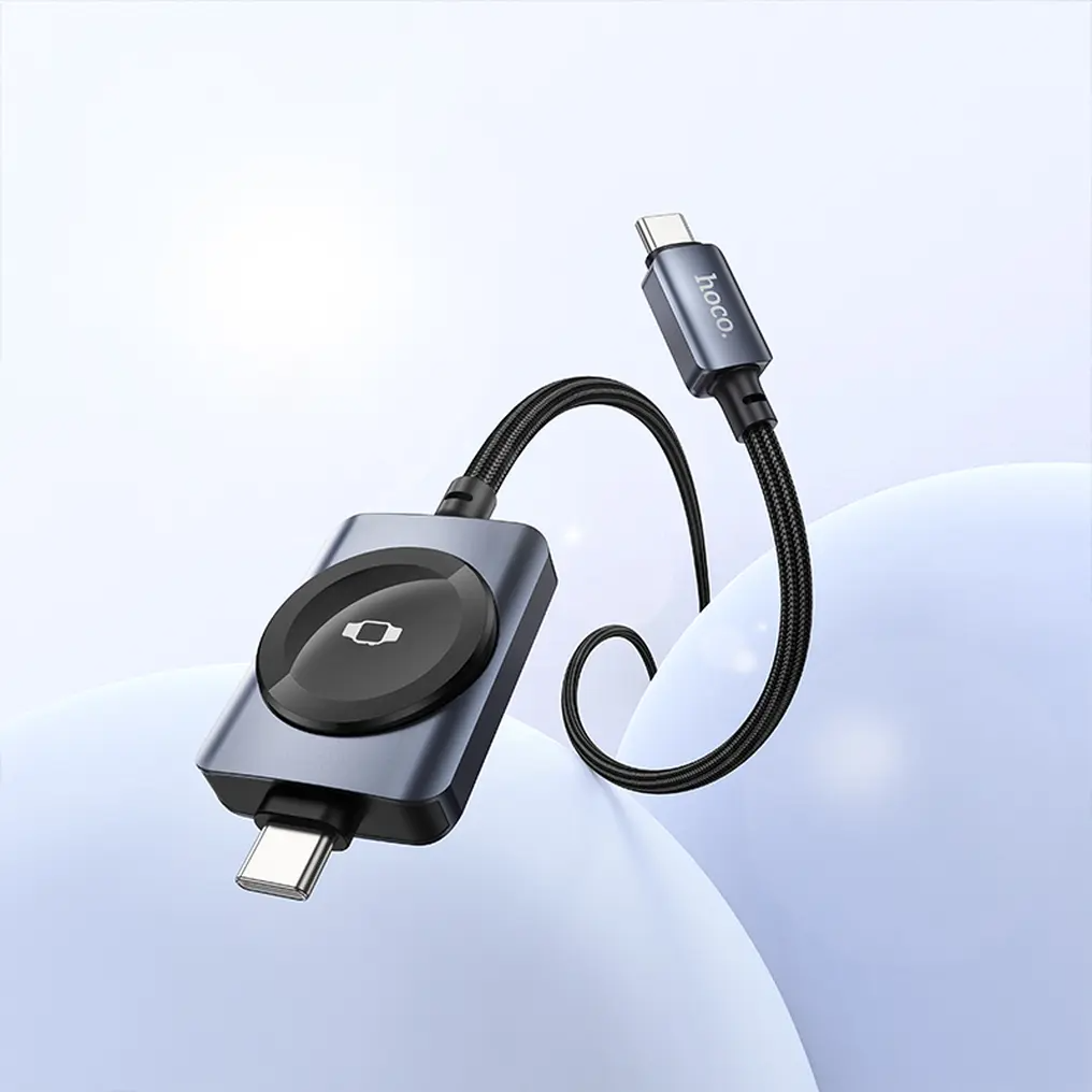 USB-C-laddningskabel - USB-C HOCO CW66 2in1, 100W, 1,2m, Svart