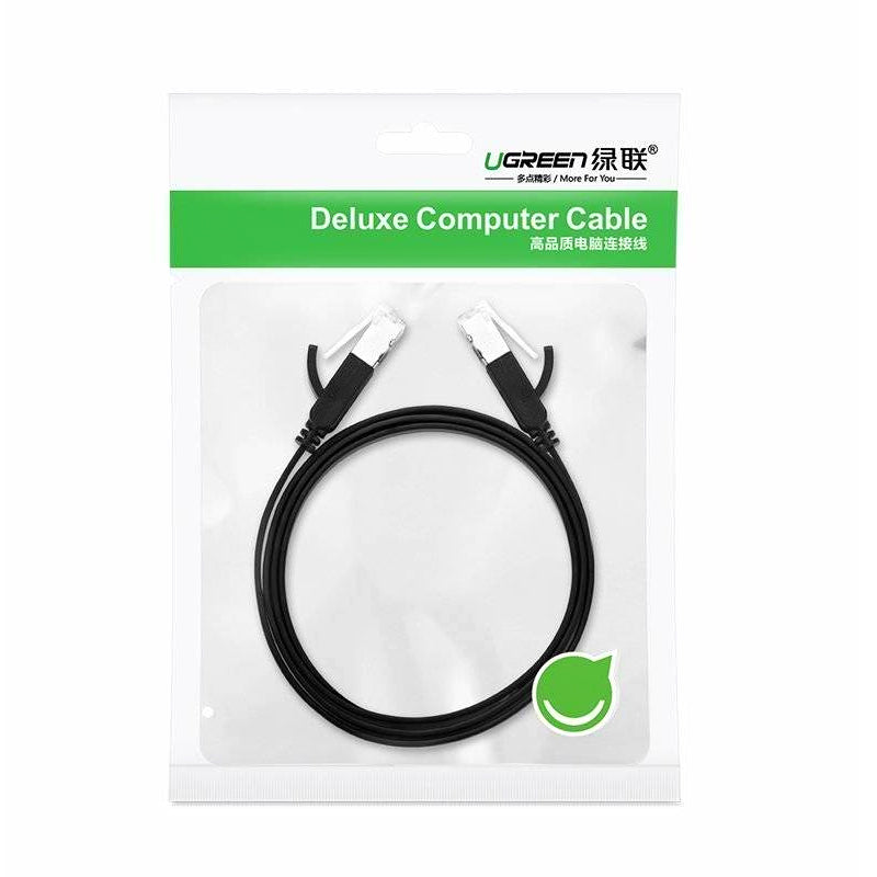 Nätverkskabel UGREEN NW101 Platt, UTP, Cat6, 2m, Svart 