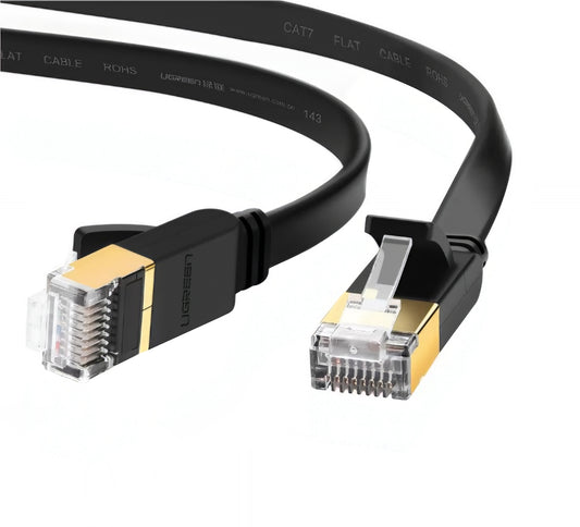 UGREEN NW106 Flat Network Cable, UTP, Cat7, 10m, Black