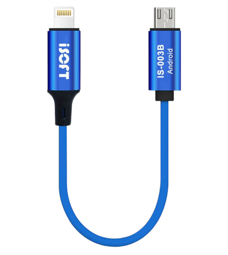 Dataöverföringskabel iSOFT IS-003B, Lightning - microUSB-gränssnitt