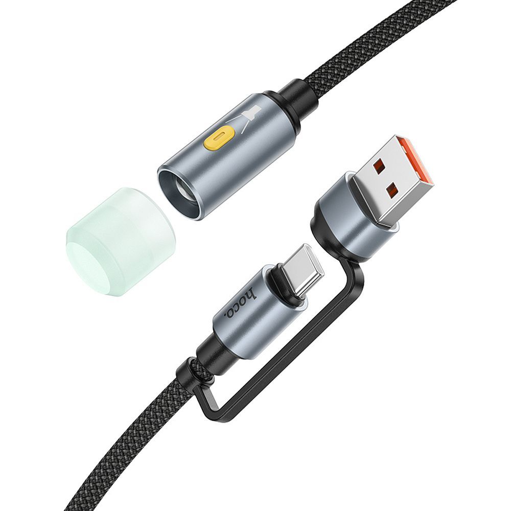 Ledkabel HOCO UA38C, USB-C / USB-A, 0,3m, Svart