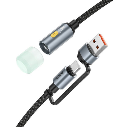 Ledkabel HOCO UA38C, USB-C / USB-A, 0,3m, Svart