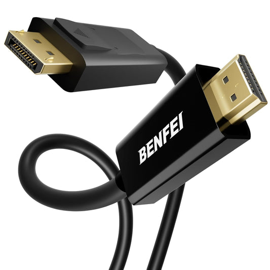 Benfei videokabel, DisplayPort - HDMI, 4K, 1,8 m, svart