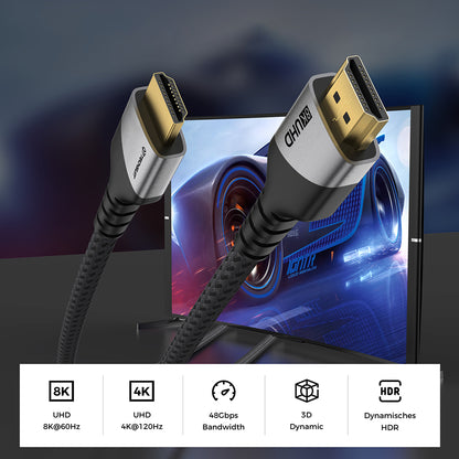 Techsuit NexusVision Pro CX3 videosladd, HDMI - HDMI, 8K, 2m, grå