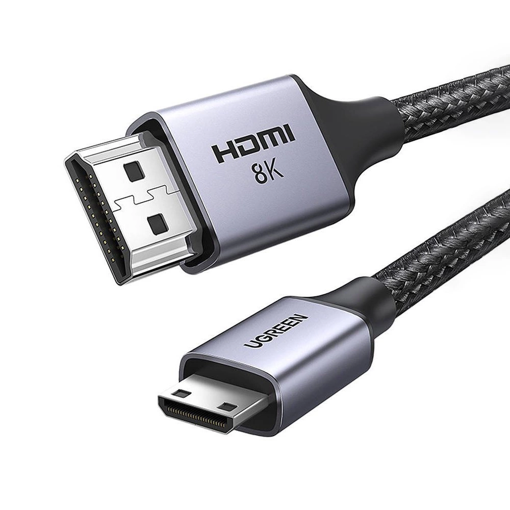 Videokabel UGREEN HD163, miniHDMI - HDMI, 8K, 2m, Grå