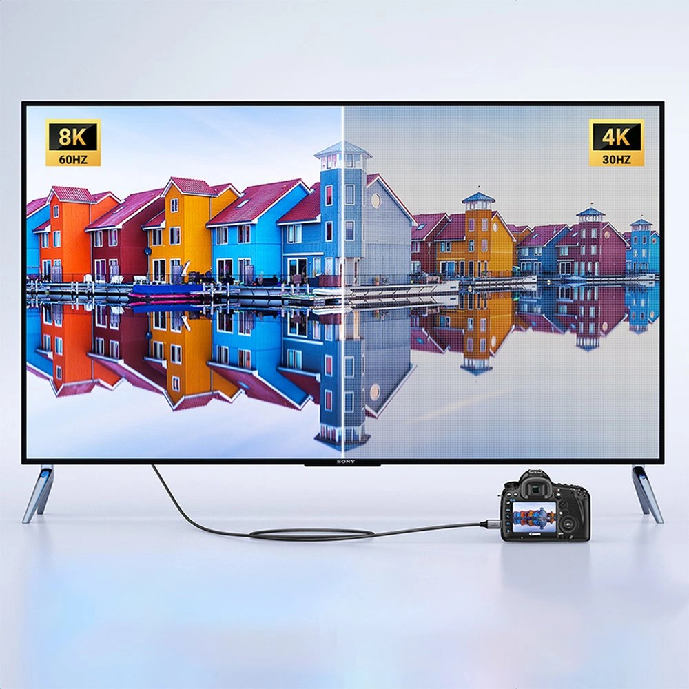 Videokabel UGREEN HD163, miniHDMI - HDMI, 8K, 2m, Grå