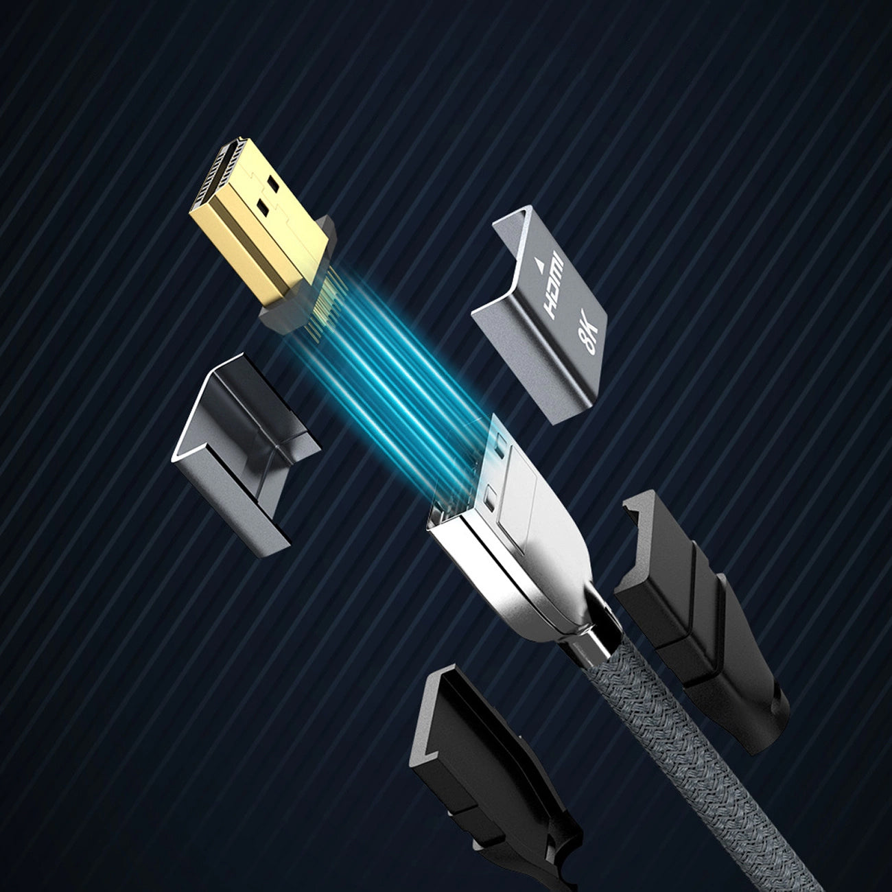 WZK Ultraboost videokabel, HDMI - HDMI, 8K, 3m, Grå WHDMI-30 WHDMI-30 