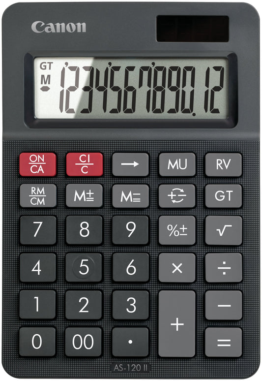 Skrivbordskalkylator Canon AS-120 II, Svart CANAS120IIDBL