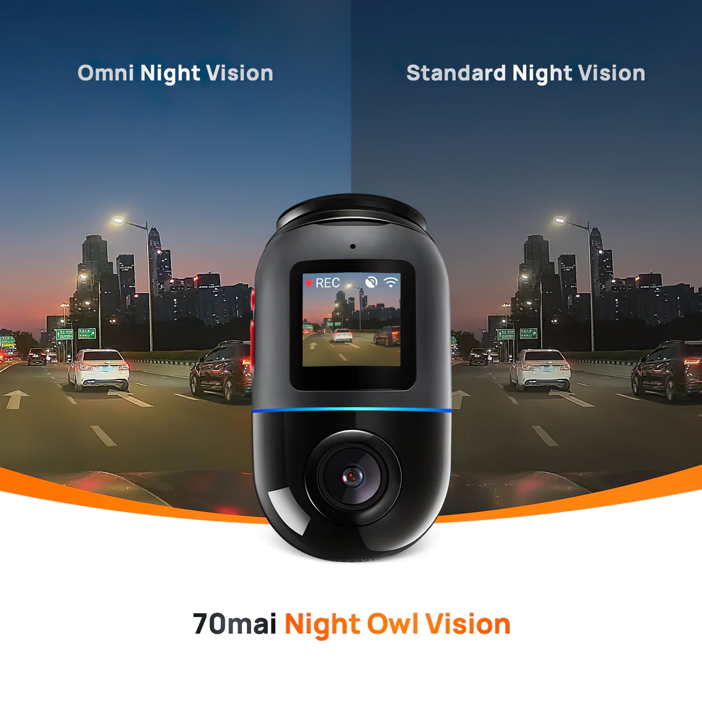 Bil Kamera 70mai Dash Cam Omni 360 X200, 1080P, 64Gb, Wi-Fi, GPS, AI, Röstkontroll, Display 1.2inch X200-64-BK