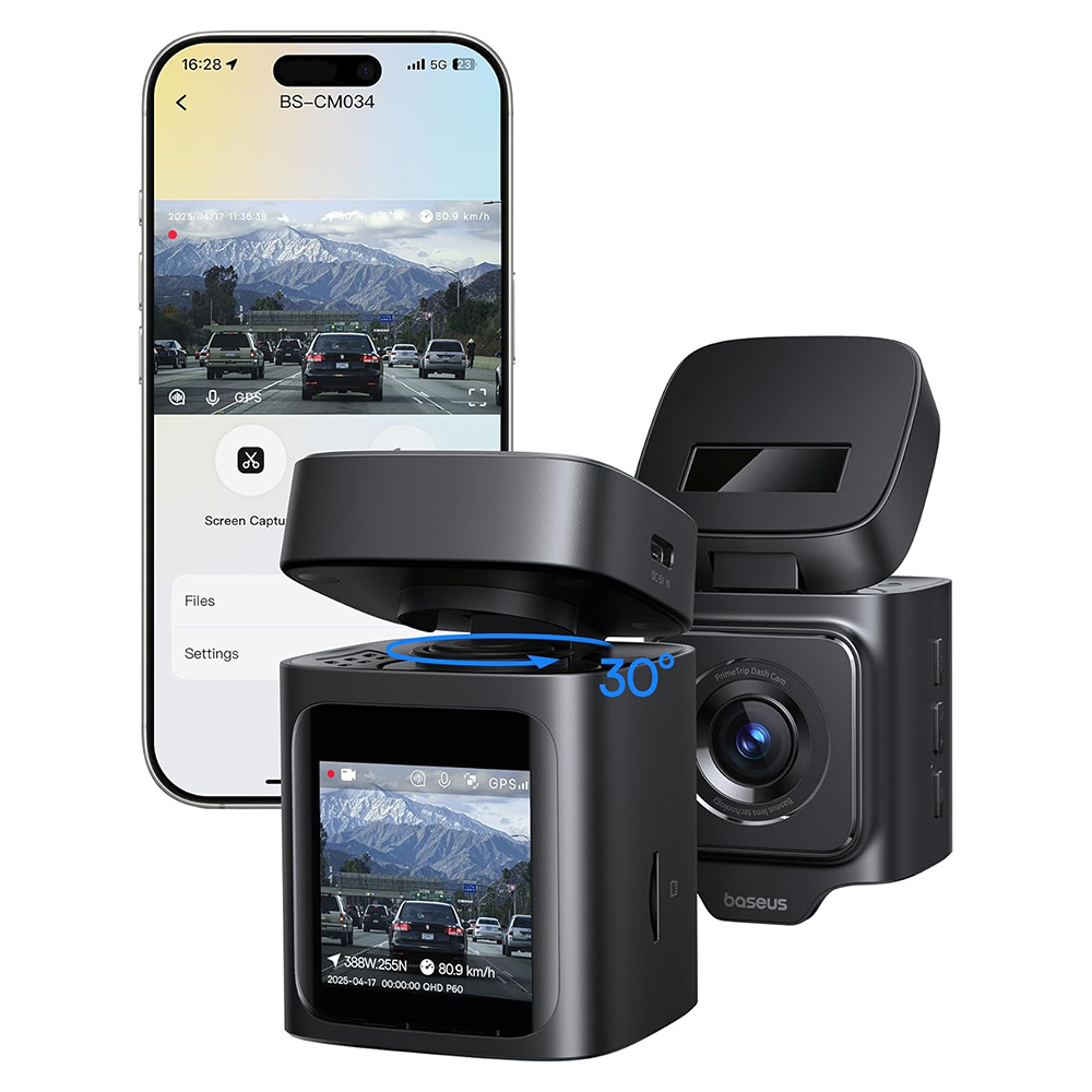 Bilkamera Baseus PrimeTrip VD1, 3K, Wi-Fi, GPS, 1,54-tums skärm, Omsäkrad C10669000123-00
