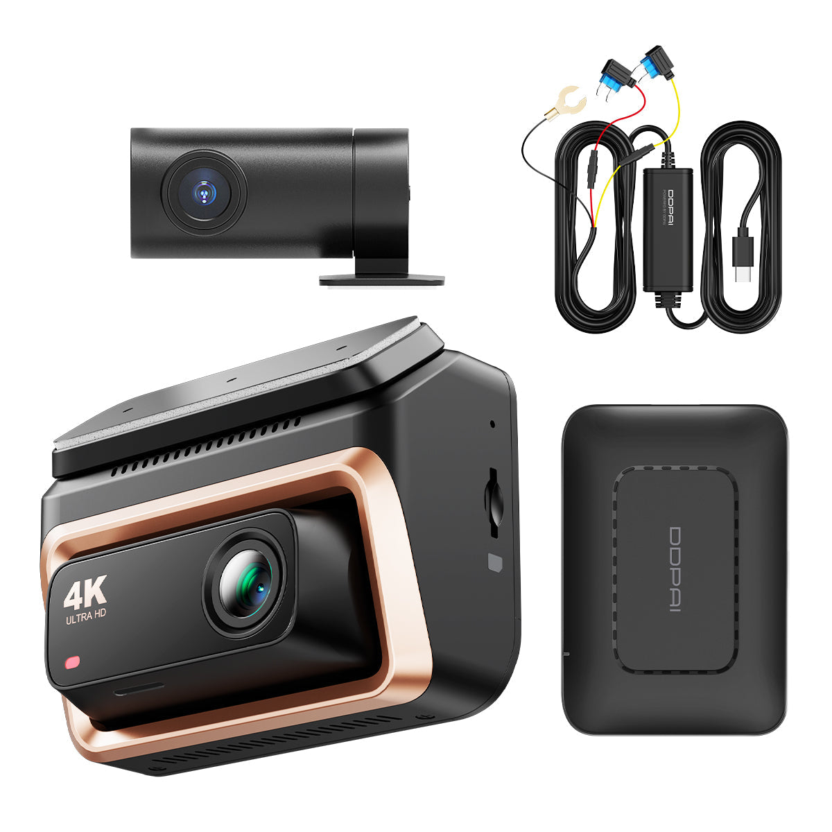 Fram- och bakre bilkamera DDPAI Z60 Pro 4G, 4K, Wi-Fi, GPS, 3-tums skärm