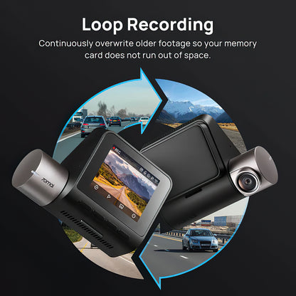 Bil Kamera Fram Bak 70mai Dash Cam A510, 3K, GPS, Wi-Fi, Display 2 tum