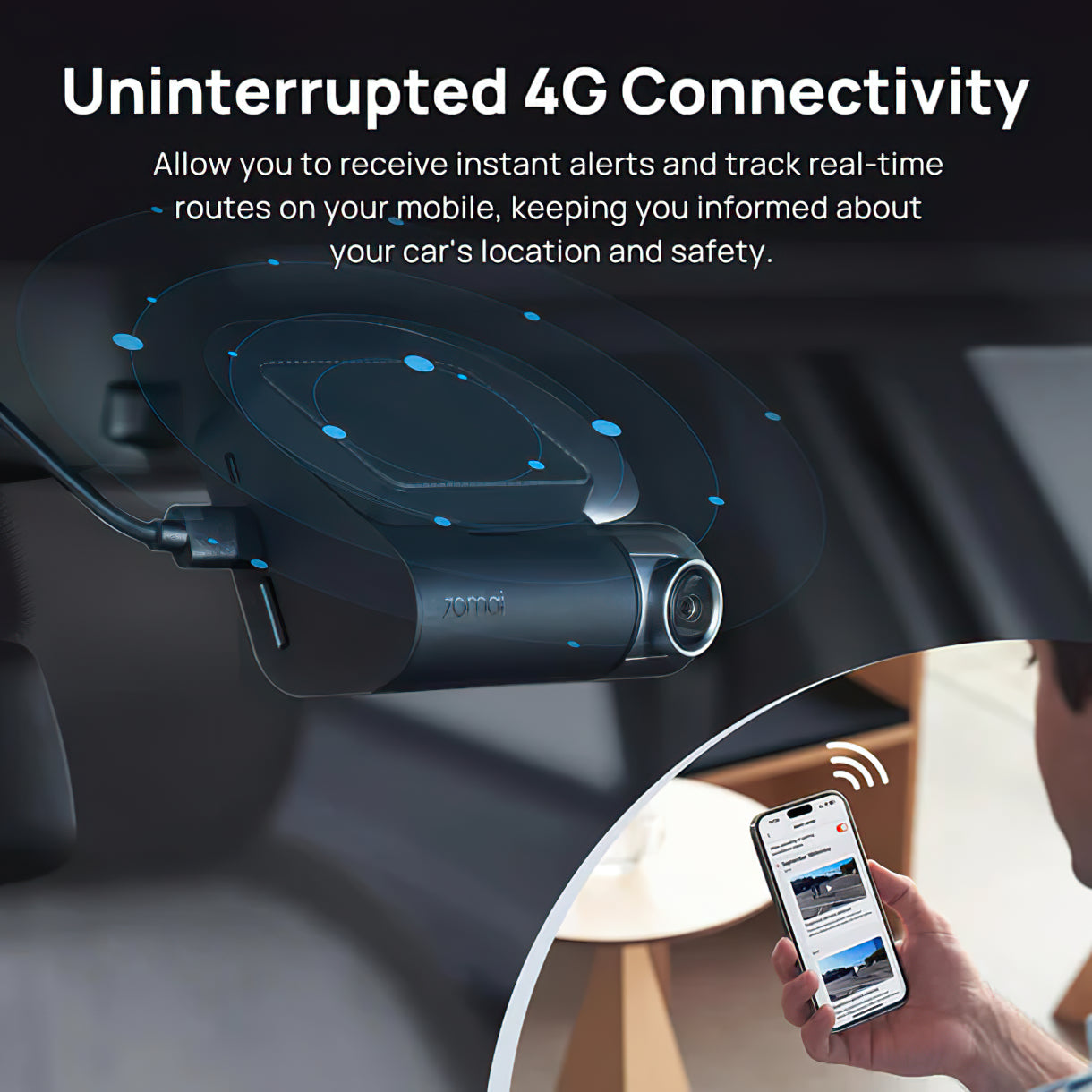 Bil Kamera Fram Bak 70mai Dash Cam A510, 3K, GPS, Wi-Fi, Display 2 tum