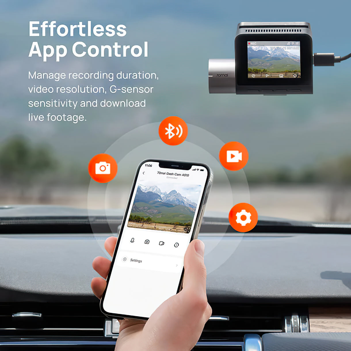 Bil Kamera Fram Bak 70mai Dash Cam A510, 3K, GPS, Wi-Fi, Display 2 tum