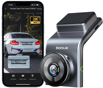 Fram- och bakre bilkamera Botslab G300H Plus, 4K, Wi-Fi, GPS, 2,4-tums display