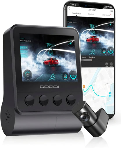 DDPAI Z50 Frontkamera för bilar DDPAI Z50, 4K, Wi-Fi, GPS, 2,3 tums skärm