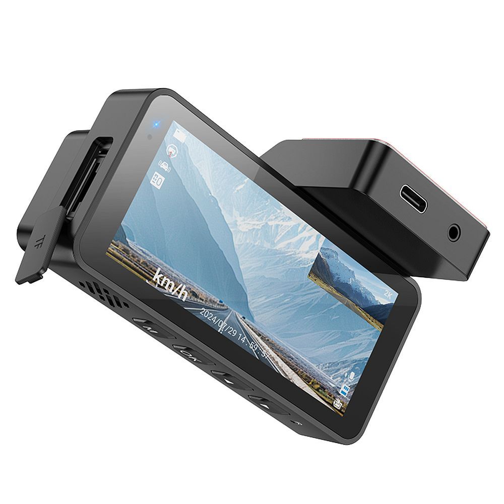 Bil Kamera Fram och Bak HOCO DV12, 2K, Wi-Fi, GPS, Display 3.69 tum