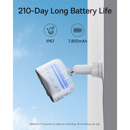 Baseus N1 övervakningskamera, Wi-Fi, 2K, IP67, Utomhus, Vit S0TZ002130