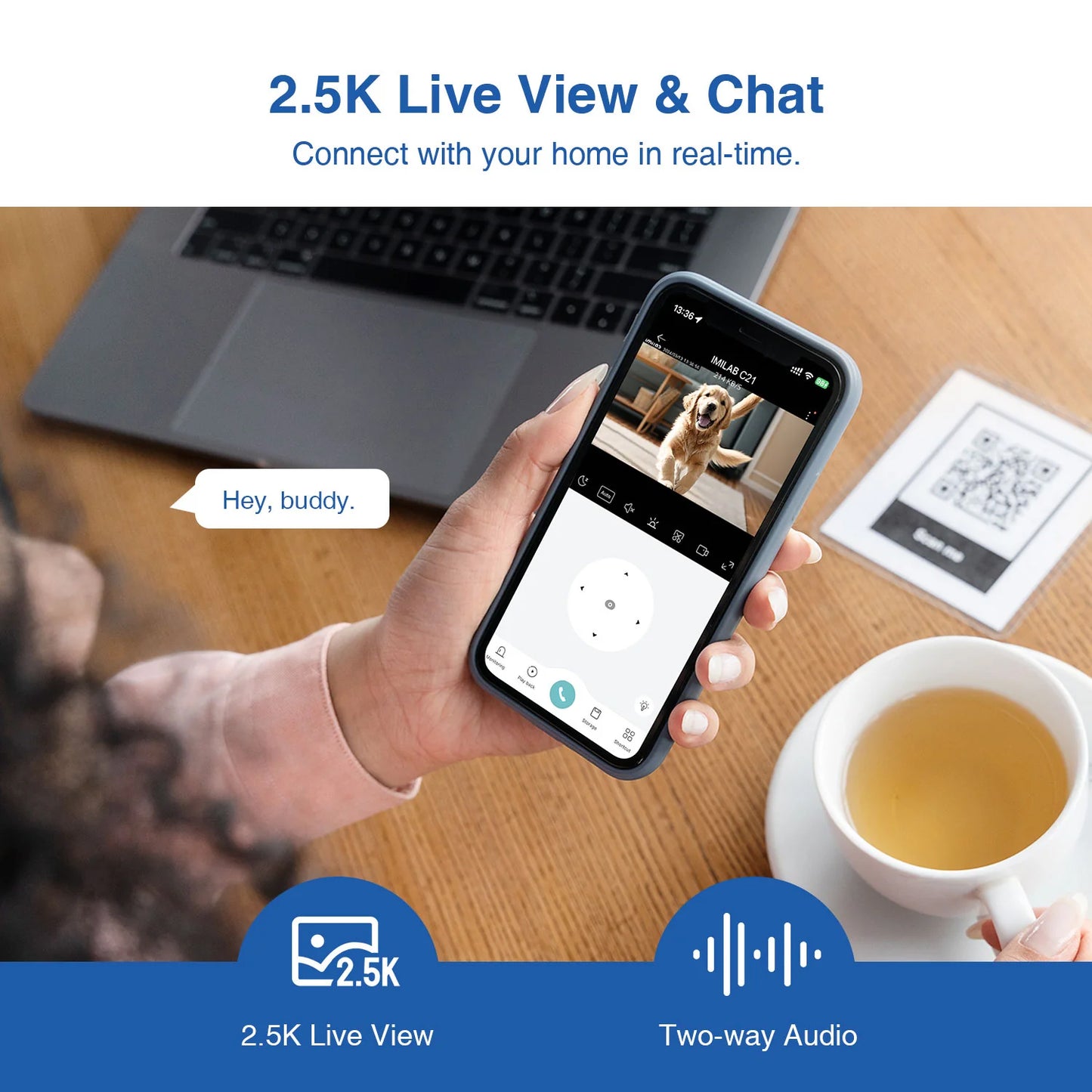 Övervakningskamera iMILAB C21 MI, Wi-Fi, 2.5K, Inomhus