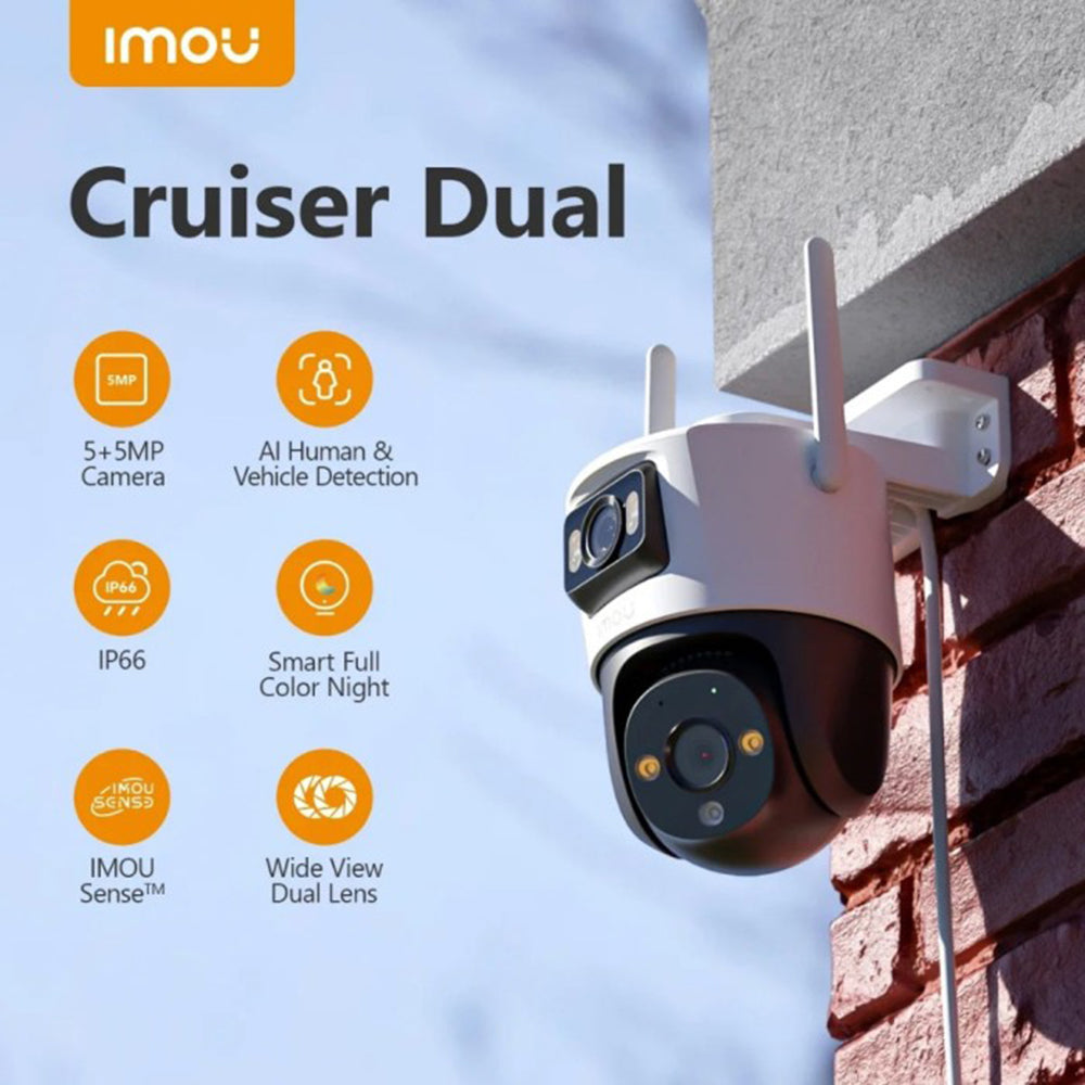 Övervakningskamera Imou Cruiser Dual, Wi-Fi, 2.8K + 2K, IP66, Utomhus IPC-S7XP-8M0WED-0360B