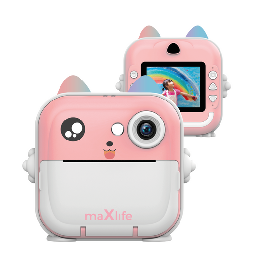 Digital kamera med utskriftsfunktion MaXlife MXPC-100 Kids, Rosa
