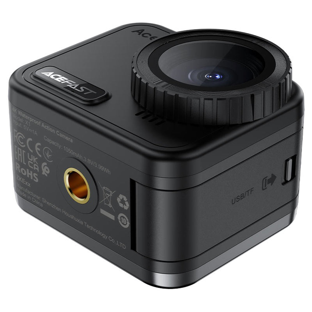Sportkamera Acefast X1, 4K, Wi-Fi, Svart