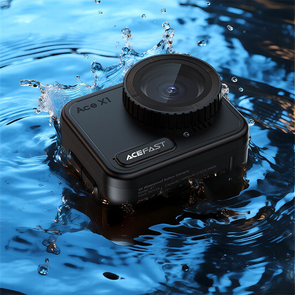 Sportkamera Acefast X1, 4K, Wi-Fi, Svart