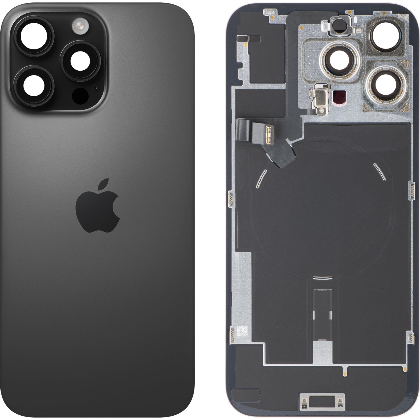 Batterilucka Apple iPhone 16 Pro Max, Svart (Black Titanium), Swap