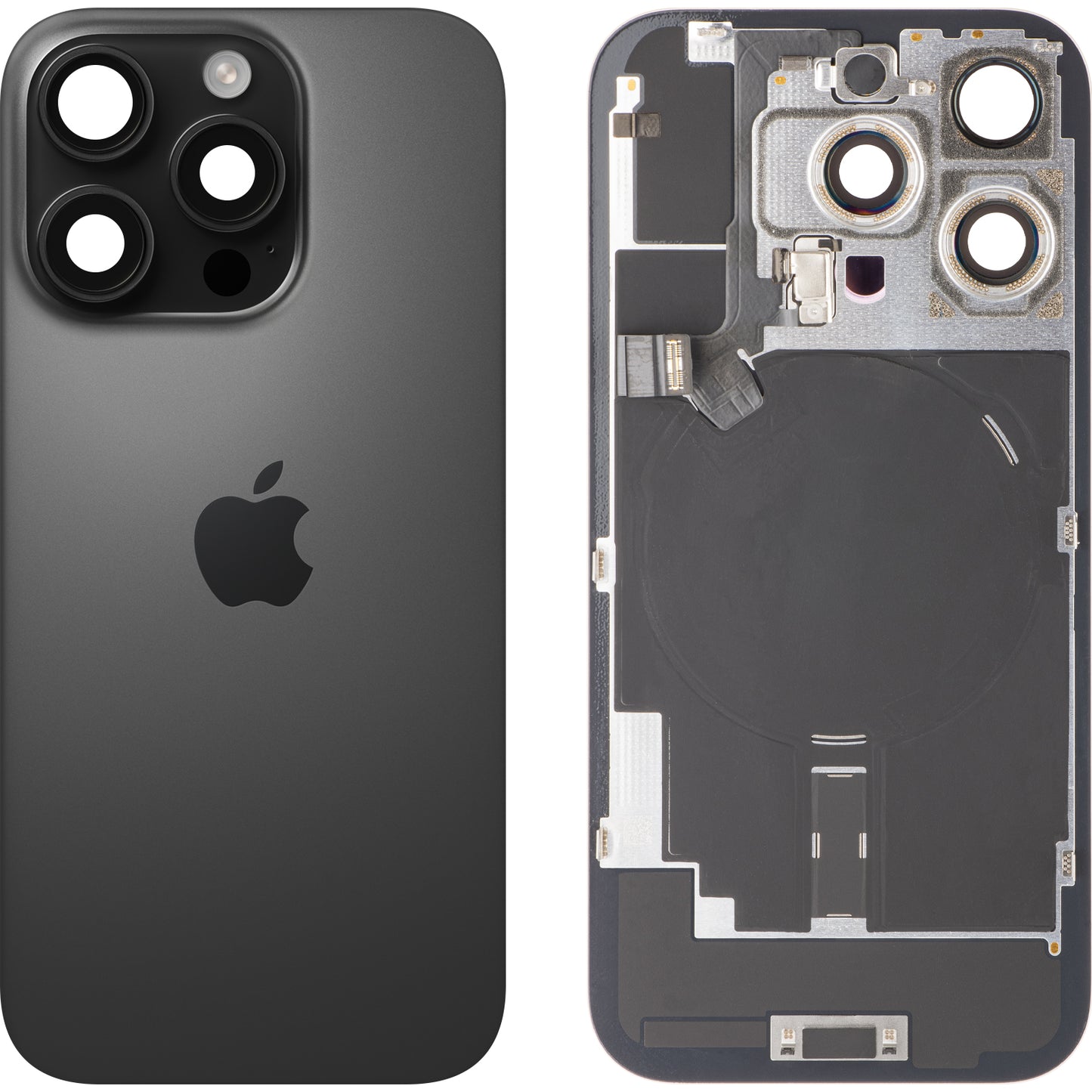 Batterilucka Apple iPhone 16 Pro, Svart (Black Titanium), Swap