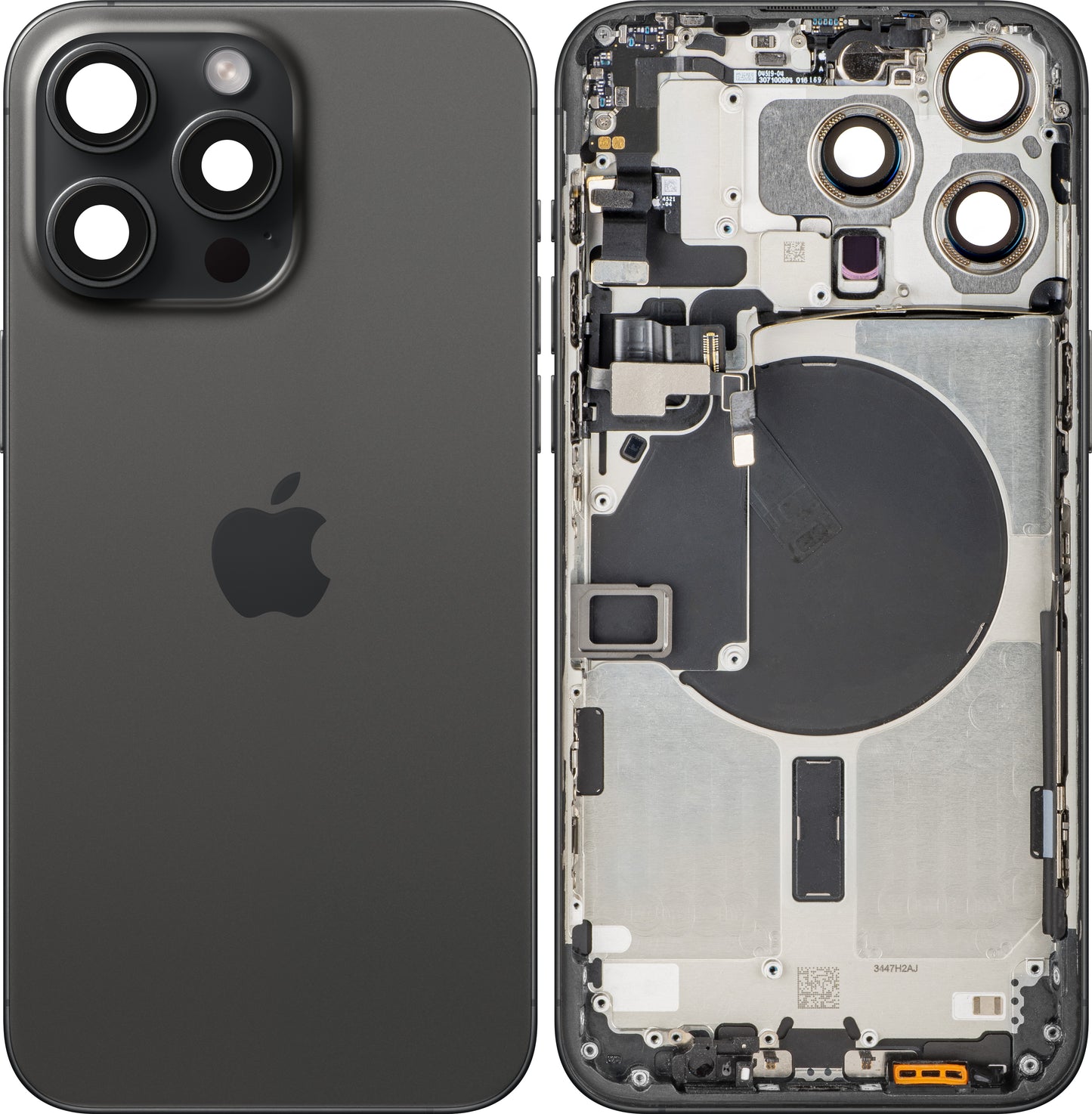 Batterilucka Apple iPhone 15 Pro Max, Med Mellanhus, Svart (Black Titanium), Swap