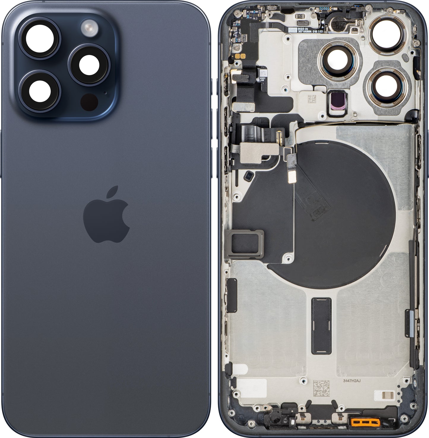 Batterilucka Apple iPhone 15 Pro Max, Med Mellanhus, Blå (Blue Titanium), Swap