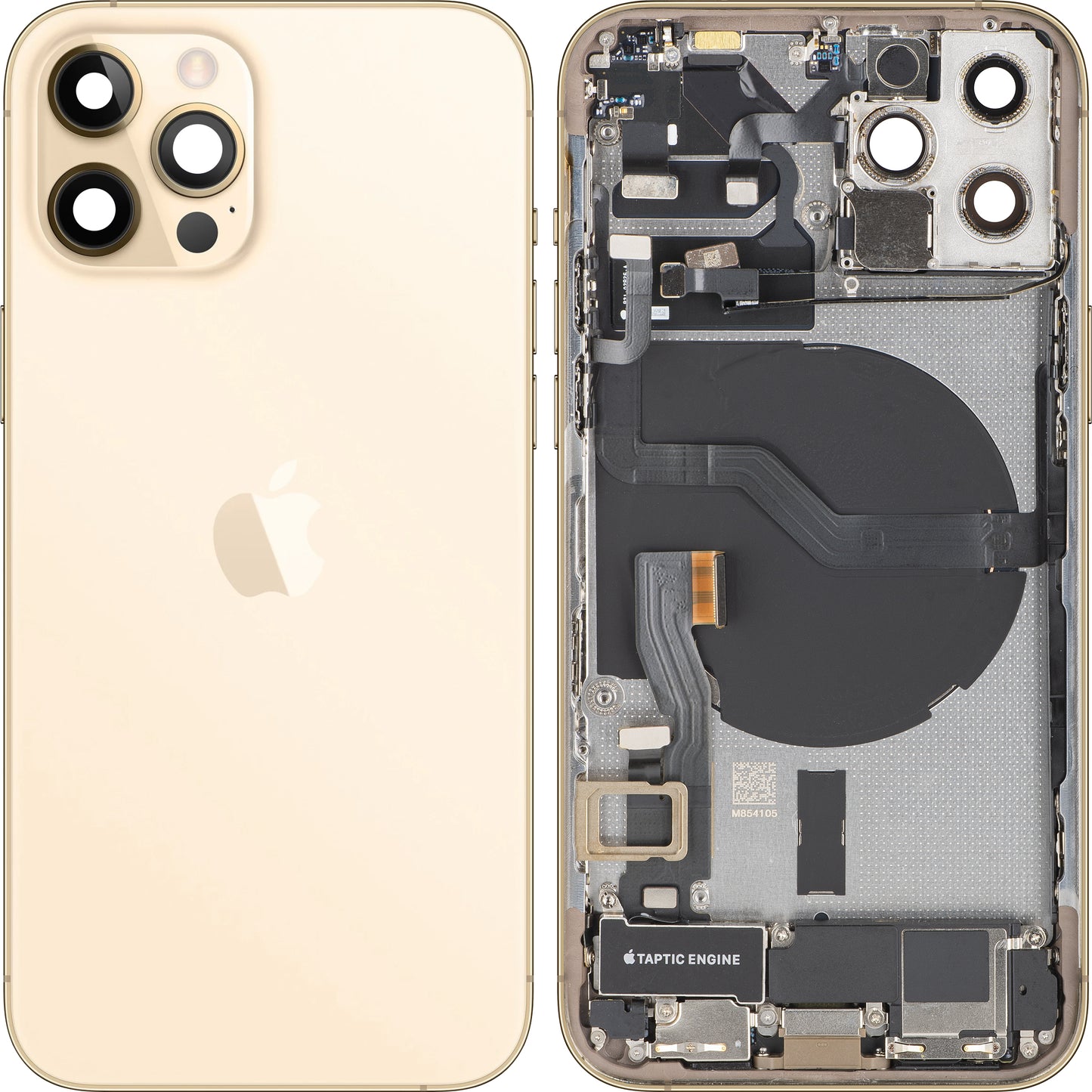 Batterilucka Apple iPhone 12 Pro, Med Mellanhus, Fullständiga Delar, Guld, Swap