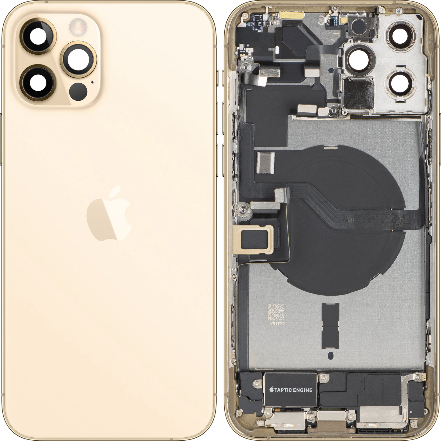 Batterilucka Apple iPhone 12 Pro Max, Med Mellanhus, Fullständiga Delar, Guld, Swap
