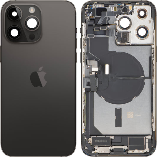 Batterilucka Apple iPhone 14 Pro Max, Med Mellanhus, Fullständiga Delar, Svart (Space Black), Swap