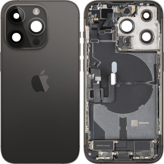 Batterilucka Apple iPhone 14 Pro, Med Mellanhus, Fullständiga Delar, Svart (Space Black), Swap