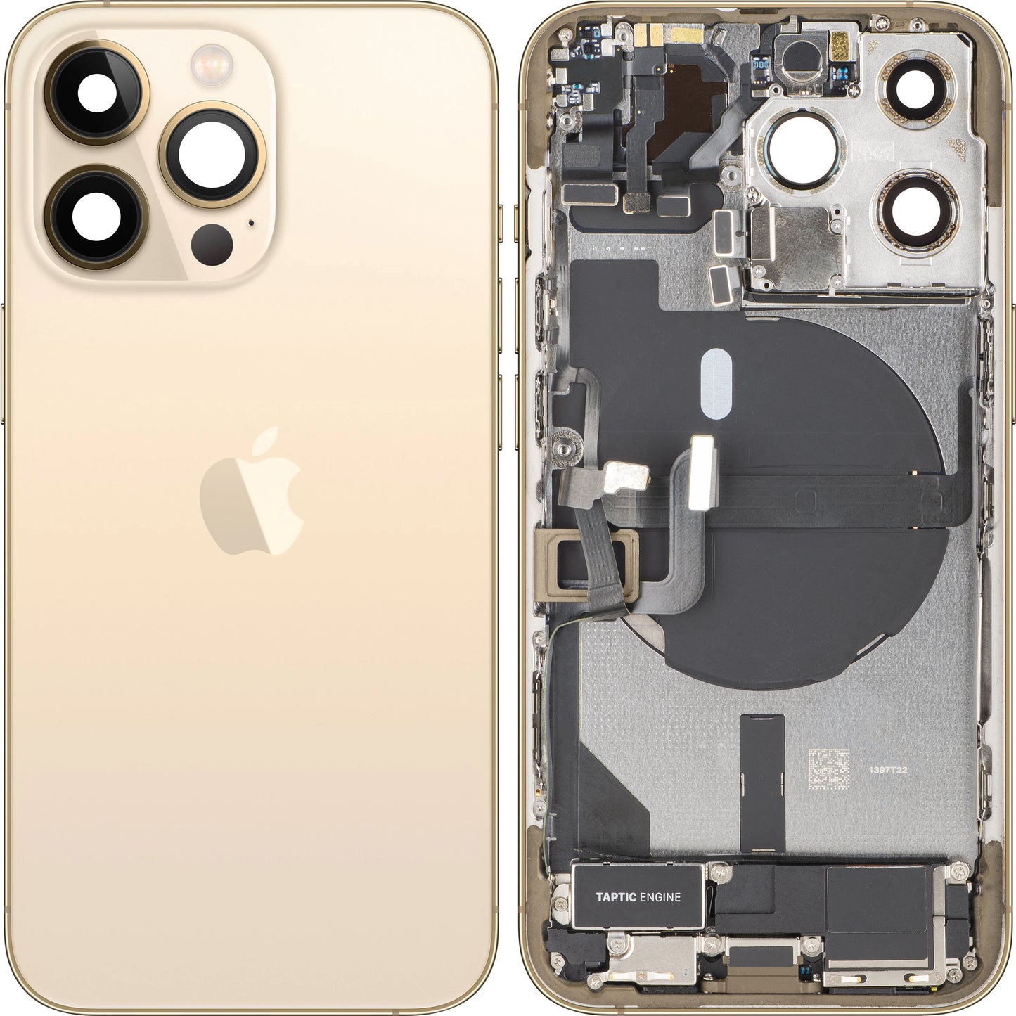 Batterilock Apple iPhone 13 Pro, Medelhus, Fullständiga delar, Guld, Swap