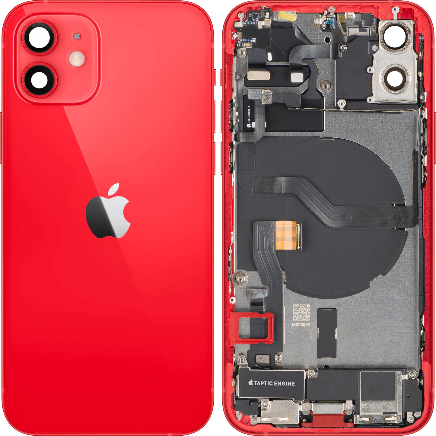 Batterilucka Apple iPhone 12, Med Mellanhus, Fullständiga Delar, Röd, Swap