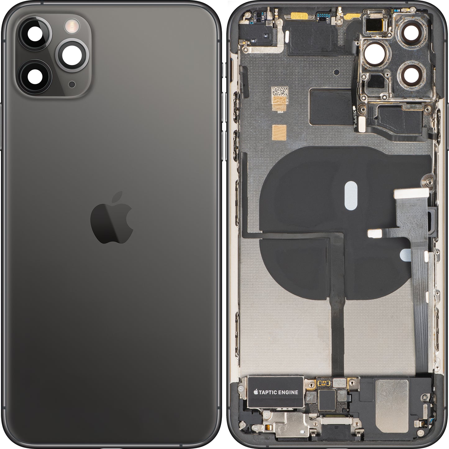 Batterilock Apple iPhone 11 Pro Max, med mittchassi, fullständiga delar, svart (Space Gray), swap